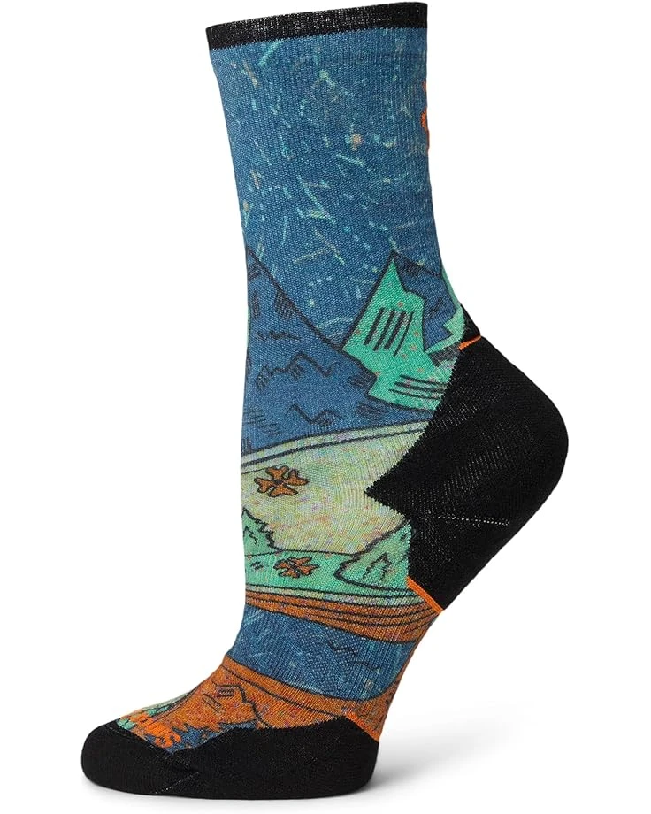 Smartwool Trail Run Targeted Cushion Mountain Print Crew Socks 3 Smartwool Trail Run Targeted Cushion Mountain Print Crew Socks