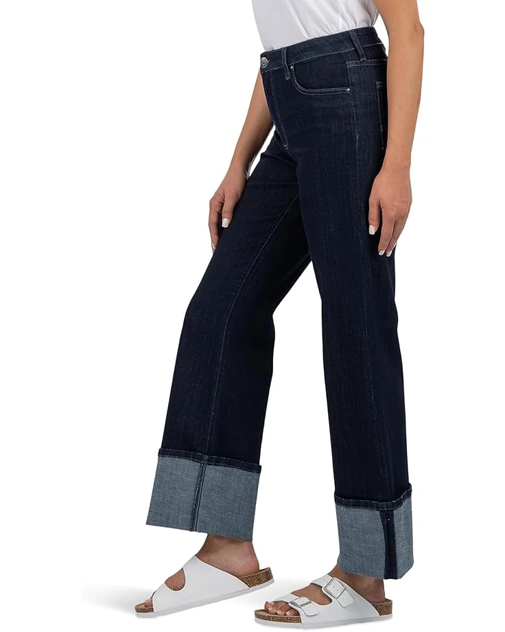 KUT from the Kloth Petite Charlotte High-Rise Fab Ab Wide Leg Roll-Up in Distinguished | Jeans 5 KUT from the Kloth Petite Charlotte High-Rise Fab Ab Wide Leg Roll-Up in Distinguished | Jeans - Image 3