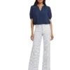 NYDJ Teresa Wide Leg Button Fly Jeans in Palencia Stripe