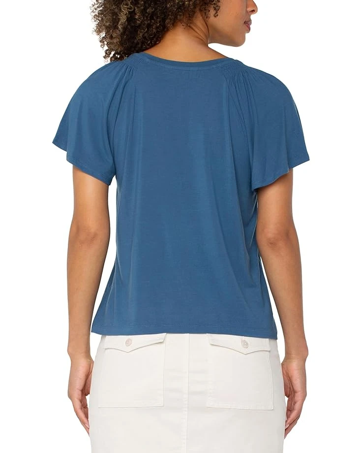 Liverpool Los Angeles Short Flutter Sleeve V-neck Knit Top | Shirts & Tops 4 Liverpool Los Angeles Short Flutter Sleeve V-neck Knit Top | Shirts & Tops - Image 2