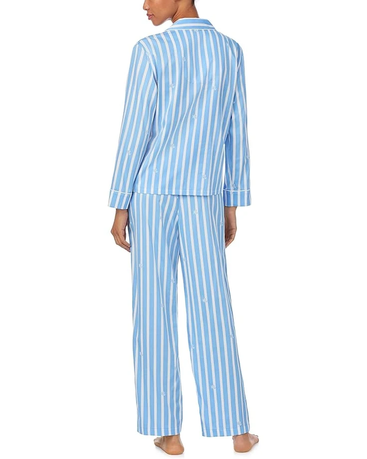 Lauren Ralph Lauren Long Sleeve Woven Notch Pj Set | Sleepwear 4 Lauren Ralph Lauren Long Sleeve Woven Notch Pj Set | Sleepwear - Image 2
