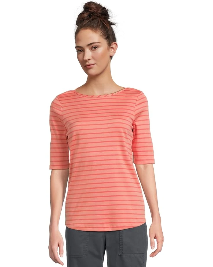 L.L.Bean Pima Cotton Tee Boatneck Elbow Sleeve Stripe | Shirts & Tops 3 L.L.Bean Pima Cotton Tee Boatneck Elbow Sleeve Stripe | Shirts & Tops