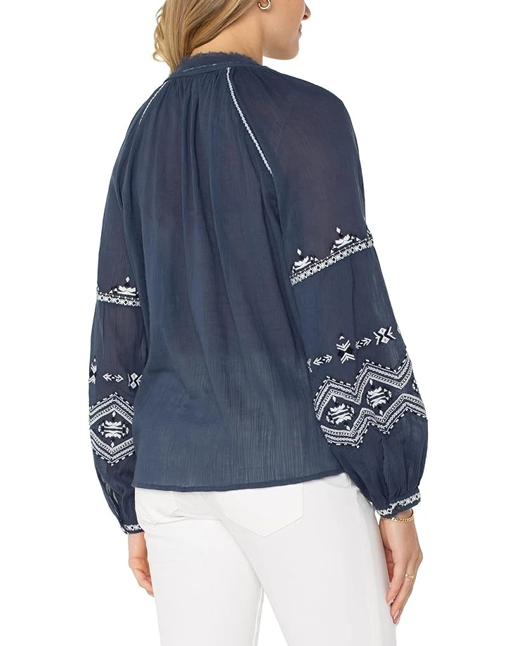 Liverpool Los Angeles Long Sleeve Raglan Woven Blouse With Embroidery | Shirts & Tops 4 Liverpool Los Angeles Long Sleeve Raglan Woven Blouse With Embroidery | Shirts & Tops - Image 2