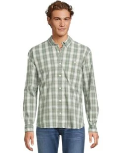 L.L.Bean Comfort Stretch Chambray Shirt Long Sleeve Traditional Fit Plaid | Shirts & Tops -Daily Wear Shop 71oD3P5GGHL. AC SR736920