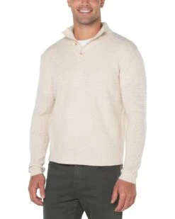 Liverpool Los Angeles Button Mock Neck Sweater | Sweaters
