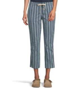 L.L.Bean Petite Lakewashed Chino Pull-On Tapered Leg Chambray Ankle Pants