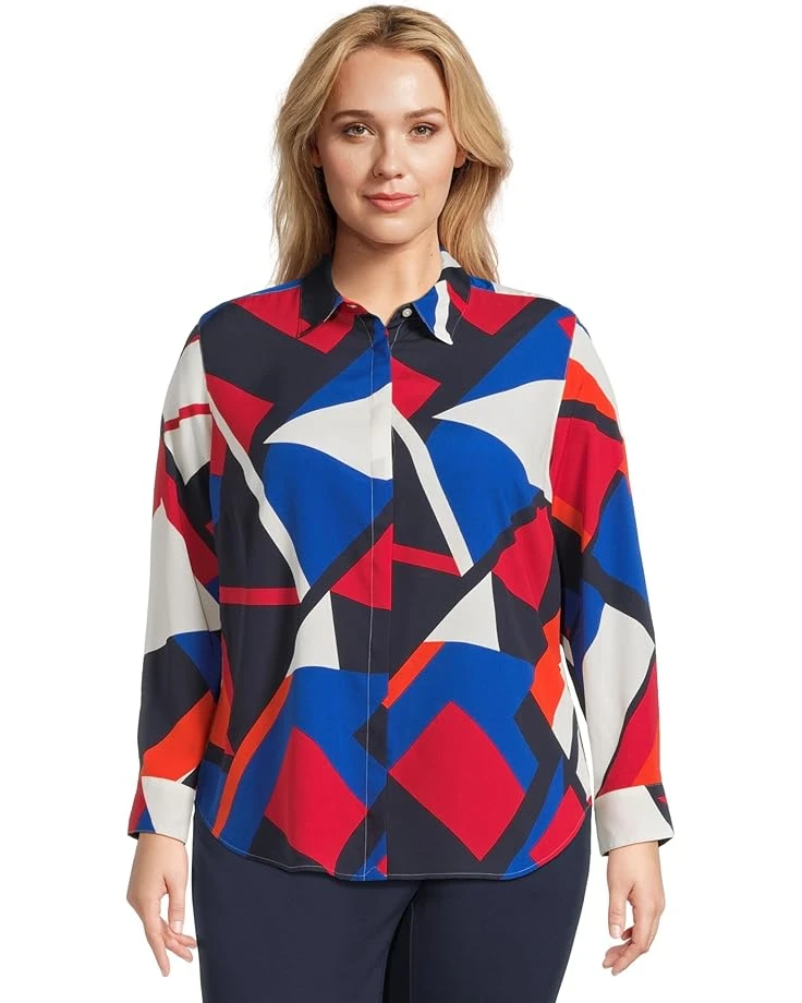 Lauren Ralph Lauren Plus Size Classic Fit Print Crepe Shirt | Shirts & Tops 3 Lauren Ralph Lauren Plus Size Classic Fit Print Crepe Shirt | Shirts & Tops