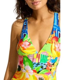 Seafolly Cuba Deep V Neck One Piece | Swimwear -Daily Wear Shop 810RPuK7hsL. AC SR736920
