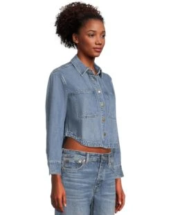 Madewell Cropped Boxy Long Sleeve Shirt In Maspeth Wash | Shirts & Tops -Daily Wear Shop 8133YtUukKL. AC SR736920