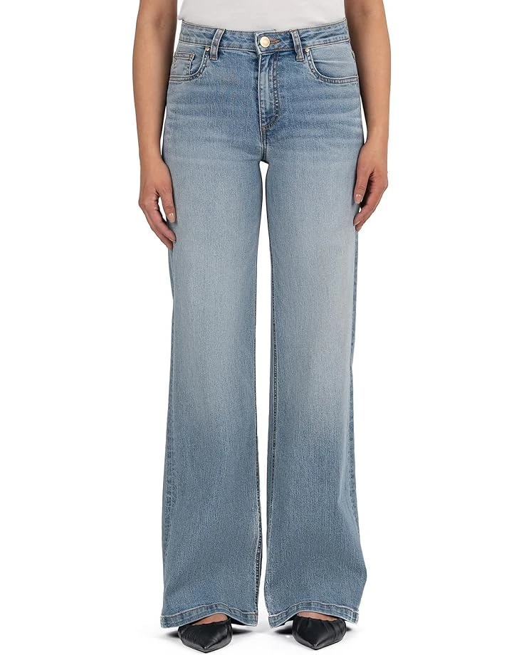 KUT from the Kloth Petite Jeans High-Rise Wide Leg Clean Hem in Ensured 3 KUT from the Kloth Petite Jeans High-Rise Wide Leg Clean Hem in Ensured