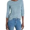 NIC+ZOE 3/4 Sleeve Stripe Boat Tee | Shirts & Tops -Daily Wear Shop 8162o3ItDoL. AC SR736920