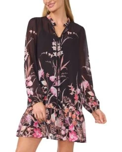 CeCe Long Sleeve Printed Dress With Tie Front | Dresses -Daily Wear Shop 818ewEHKmL. AC SR736920