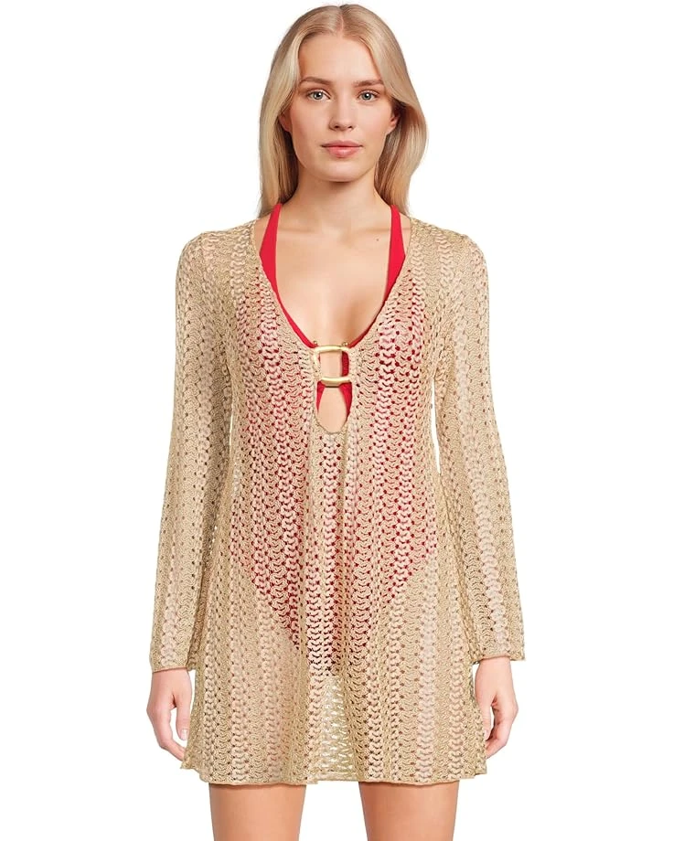 BECCA Golden Crochet Buckle Tunic Cover-Up | Swimwear 3 BECCA Golden Crochet Buckle Tunic Cover-Up | Swimwear