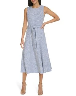 Calvin Klein Tweed Self Tie Aline | Dresses