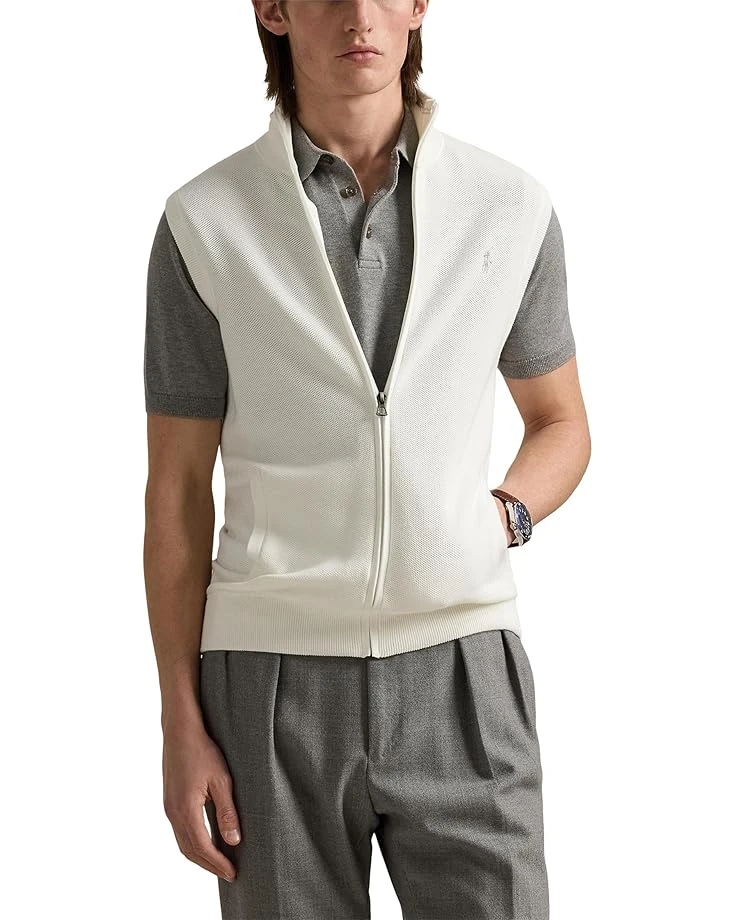 Polo Ralph Lauren Mesh-Knit Cotton Full-Zip Sweater Vest | Coats & Outerwear 3 Polo Ralph Lauren Mesh-Knit Cotton Full-Zip Sweater Vest | Coats & Outerwear