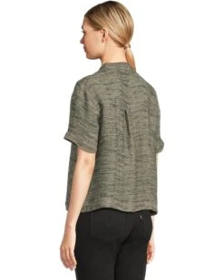 Eileen Fisher Mandarin Collar Short Sleeve Shirt | Shirts & Tops -Daily Wear Shop 81NDm0nU7UL. AC SR736920