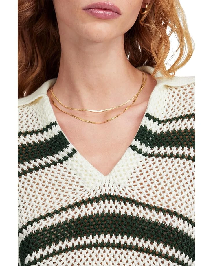 Madewell Stripe Madeleine Open Stitch Long Sleeve Polo | Shirts & Tops 6 Madewell Stripe Madeleine Open Stitch Long Sleeve Polo | Shirts & Tops - Image 4