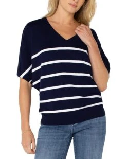 Liverpool Los Angeles Short Sleeve Dolman V-Neck Sweater | Sweaters