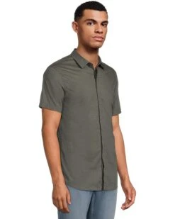 Armani Exchange Short Sleeve Slim Fit Micro Print Shirt | Shirts & Tops -Daily Wear Shop 81SUD814dbL. AC SR736920
