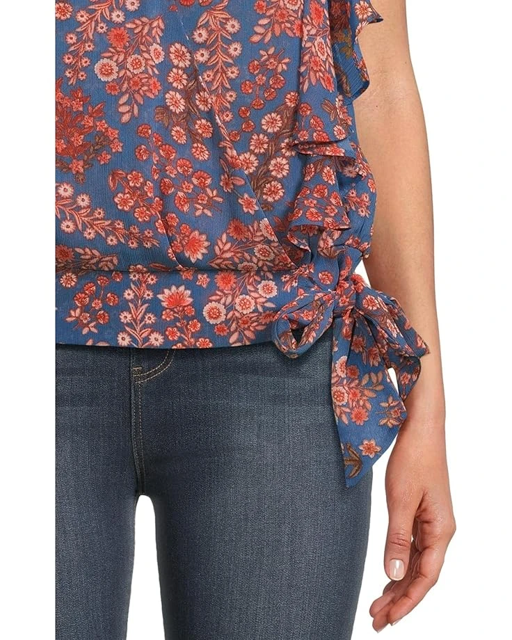 Liverpool Los Angeles Short Sleeve Ruffle Sleeve Draped Front Woven Blouse | Shirts & Tops 6 Liverpool Los Angeles Short Sleeve Ruffle Sleeve Draped Front Woven Blouse | Shirts & Tops - Image 4