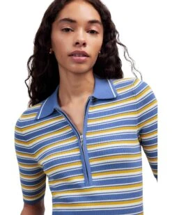 Madewell Stripe Remi Cotton Compact Zip Polo | Shirts & Tops -Daily Wear Shop 81g4Hpa9dIL. AC SR736920