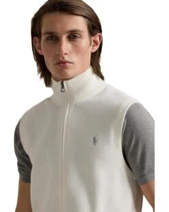 Polo Ralph Lauren Mesh-Knit Cotton Full-Zip Sweater Vest | Coats & Outerwear 9 Polo Ralph Lauren Mesh-Knit Cotton Full-Zip Sweater Vest | Coats & Outerwear -Daily Wear Shop 81mtx6n9pL. AC SR736920