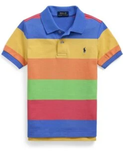 Polo Ralph Lauren Kids Striped Cotton Mesh Polo Shirt (Toddler/Little Kid) | Shirts & Tops