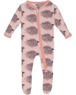 Kickee Pants Kids Print Footie with 2 Way Zipper (Infant) | Baby One Pieces