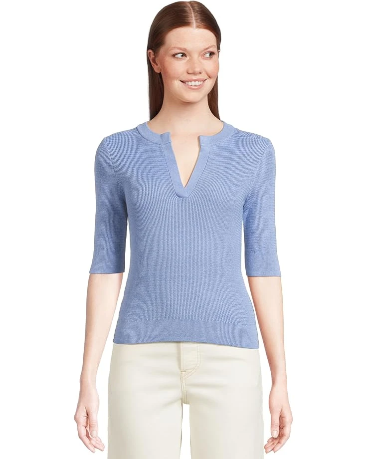 Lilla P Elbow Sleeve Split Neck Sweater | Sweaters 3 Lilla P Elbow Sleeve Split Neck Sweater | Sweaters