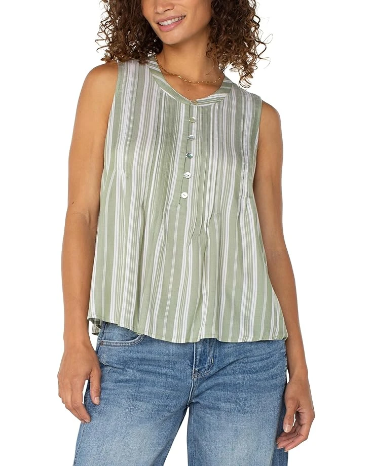 Liverpool Los Angeles Sleeveless Popover Button Front Woven | Shirts & Tops 3 Liverpool Los Angeles Sleeveless Popover Button Front Woven | Shirts & Tops