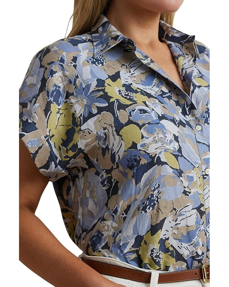 Lauren Ralph Lauren Plus Size Broono Short Sleeve Button Front Shirt | Shirts & Tops 5 Lauren Ralph Lauren Plus Size Broono Short Sleeve Button Front Shirt | Shirts & Tops - Image 3