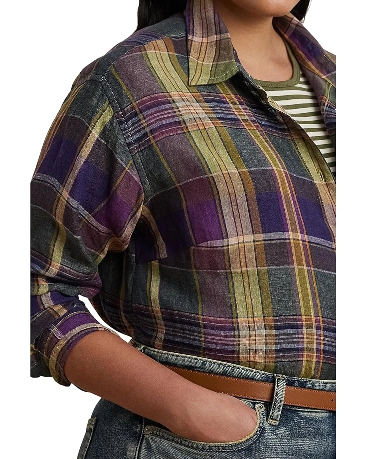 Lauren Ralph Lauren Plus Size Brawley Long Sleeve Button Front Shirt | Shirts & Tops 5 Lauren Ralph Lauren Plus Size Brawley Long Sleeve Button Front Shirt | Shirts & Tops - Image 3