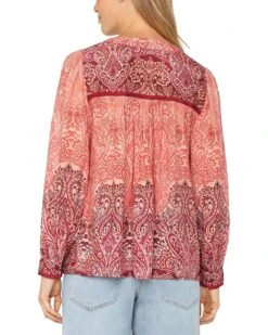 Liverpool Los Angeles Long Sleeve V-neck Popover Woven Blouse | Shirts & Tops -Daily Wear Shop 91YQLxVccmL. AC SR736920