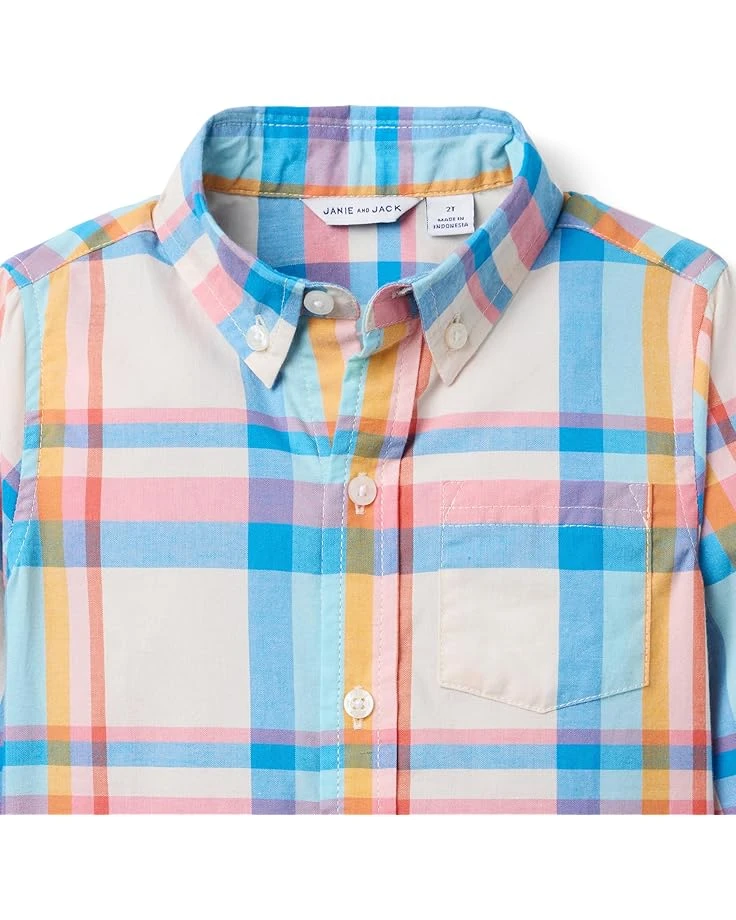 Janie and Jack Madras Plaid Button-Down Shirt (Toddler/Little Kid/Big Kid) | Shirts & Tops 5 Janie and Jack Madras Plaid Button-Down Shirt (Toddler/Little Kid/Big Kid) | Shirts & Tops - Image 3