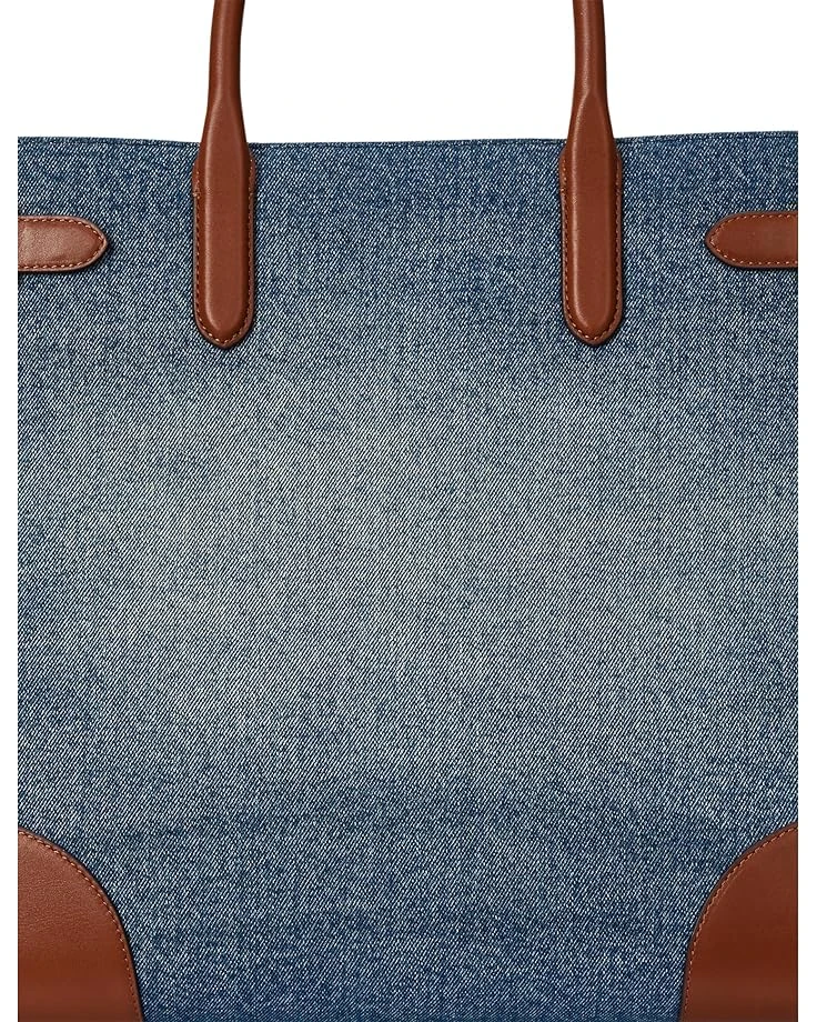 Lauren Ralph Lauren Leather-trim Denim Large Devyn Tote Bag | Handbags 6 Lauren Ralph Lauren Leather-trim Denim Large Devyn Tote Bag | Handbags - Image 4