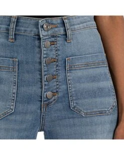 KUT from the Kloth Petite Meg High-Rise Wide Leg Exposed Button Raw Hem Patch Pockets in Prevent | Jeans 9 KUT from the Kloth Petite Meg High-Rise Wide Leg Exposed Button Raw Hem Patch Pockets in Prevent | Jeans -Daily Wear Shop A1JbcEXIA0L. AC SR736920