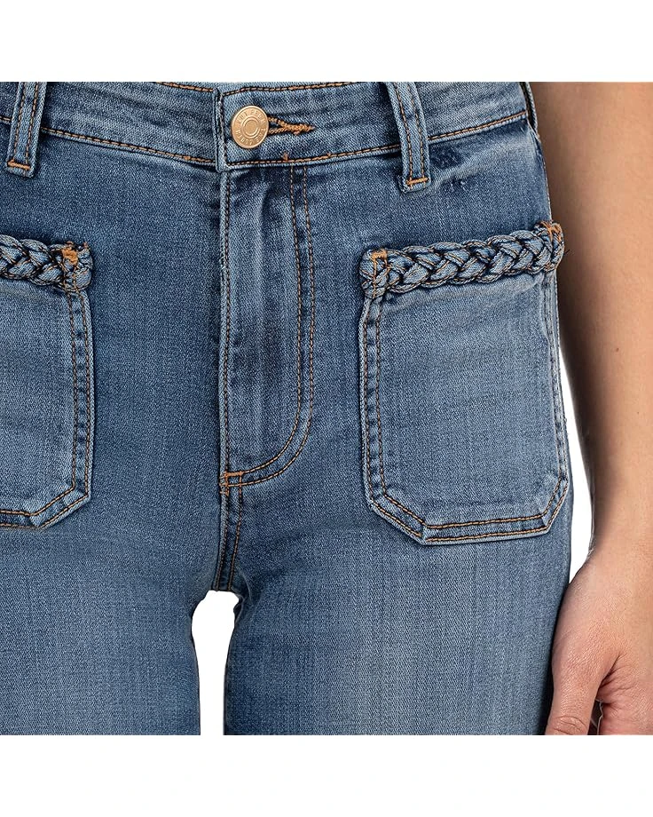 KUT from the Kloth MEG HIGH RISE WIDE LEG PATCH PKTS W/BRAID ON TOP | Jeans 6 KUT from the Kloth MEG HIGH RISE WIDE LEG PATCH PKTS W/BRAID ON TOP | Jeans - Image 4